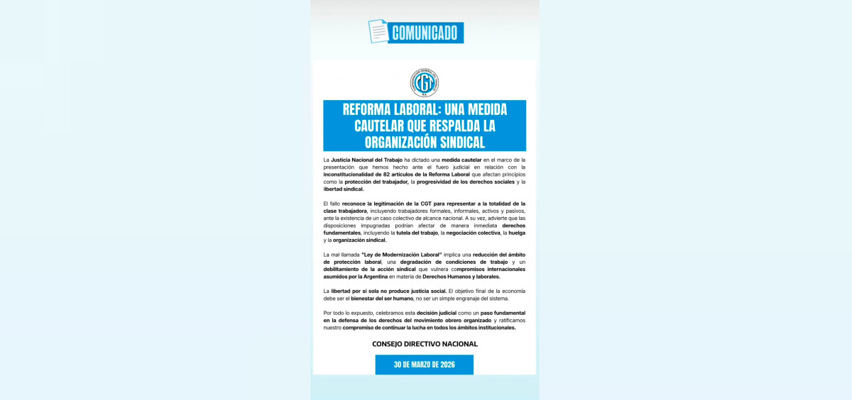 COMUNICADO  CGT