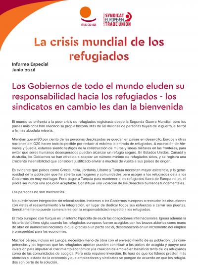 Informe especial La crisis mundial de los refugiados