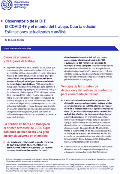 El Observatorio de la OIT publica su cuarta edici&oacute;n.