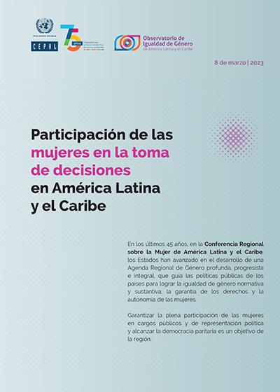 Participaci&oacute;n de las mujeres en la toma de decisiones en Am&eacute;rica Latina y el Caribe
