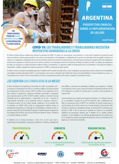 PERSPECTIVA SINDICAL SOBRE LA IMPLEMENTACI&Oacute;N DE LOS ODS