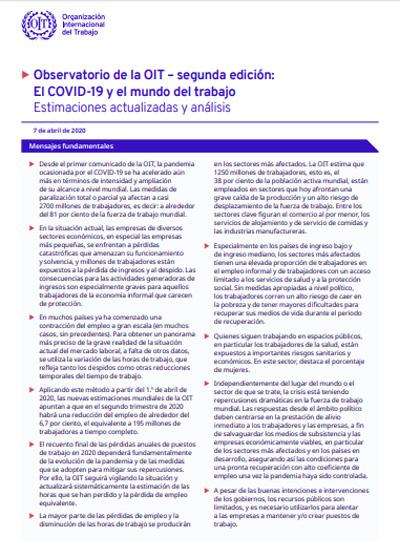 EL OBSERVATORIO DE LA OIT PUBLICA SU SEGUNDA EDICI&Oacute;N